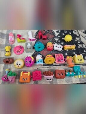 28 Shopkins Kids Toy Collectible Figures - Assorted Pink, Yellow, Blue, Teal